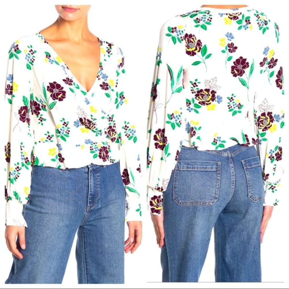 Free People Saturday Night Faux Wrap Top